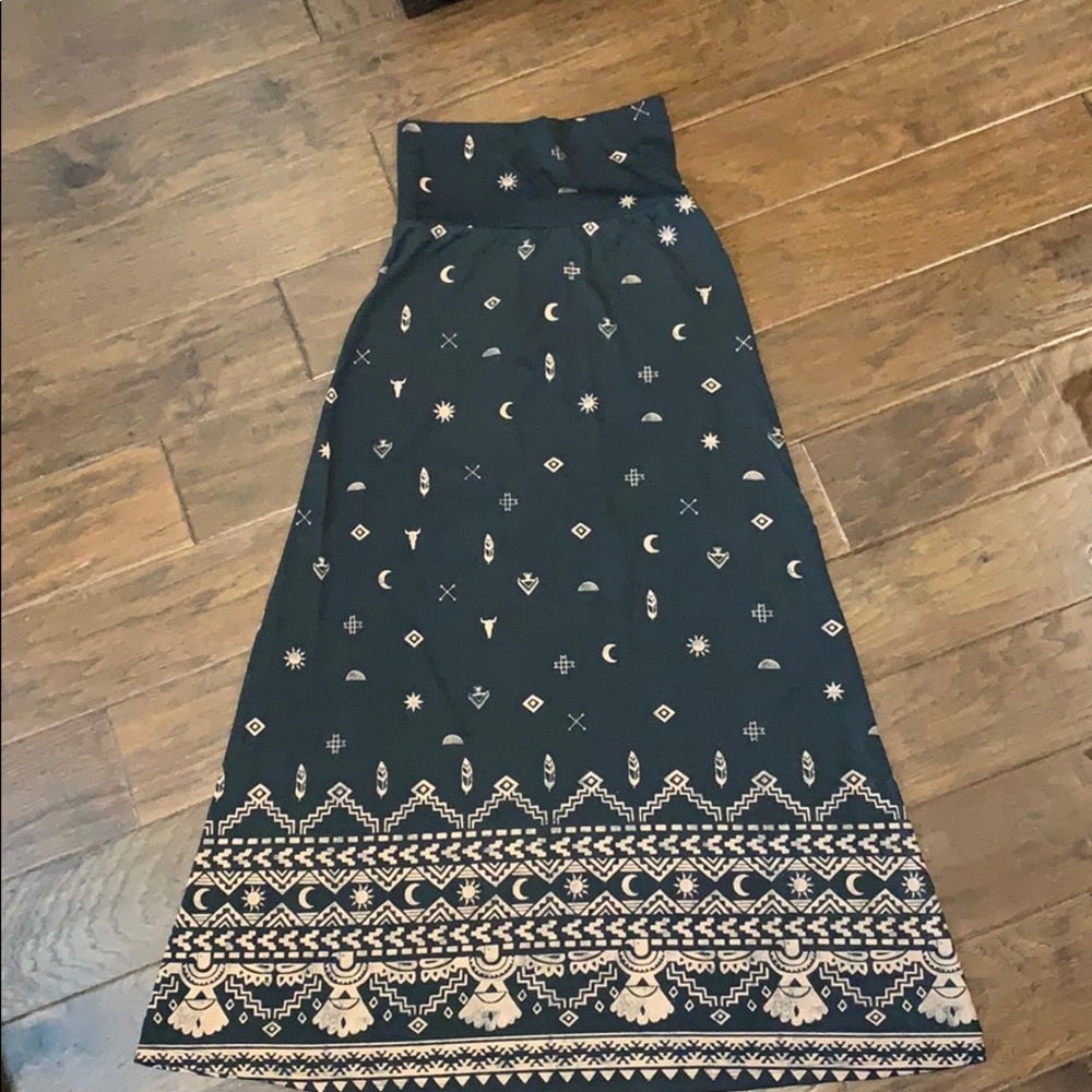 Maxi skirt with thunderbird gypsy pattern